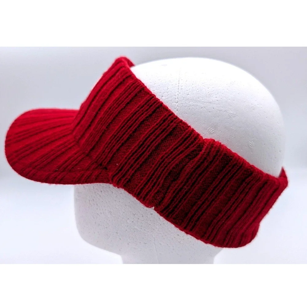 Starter Indiana University IU Hoosiers Knit Visor Hat Crimson Red Ribbed Logo